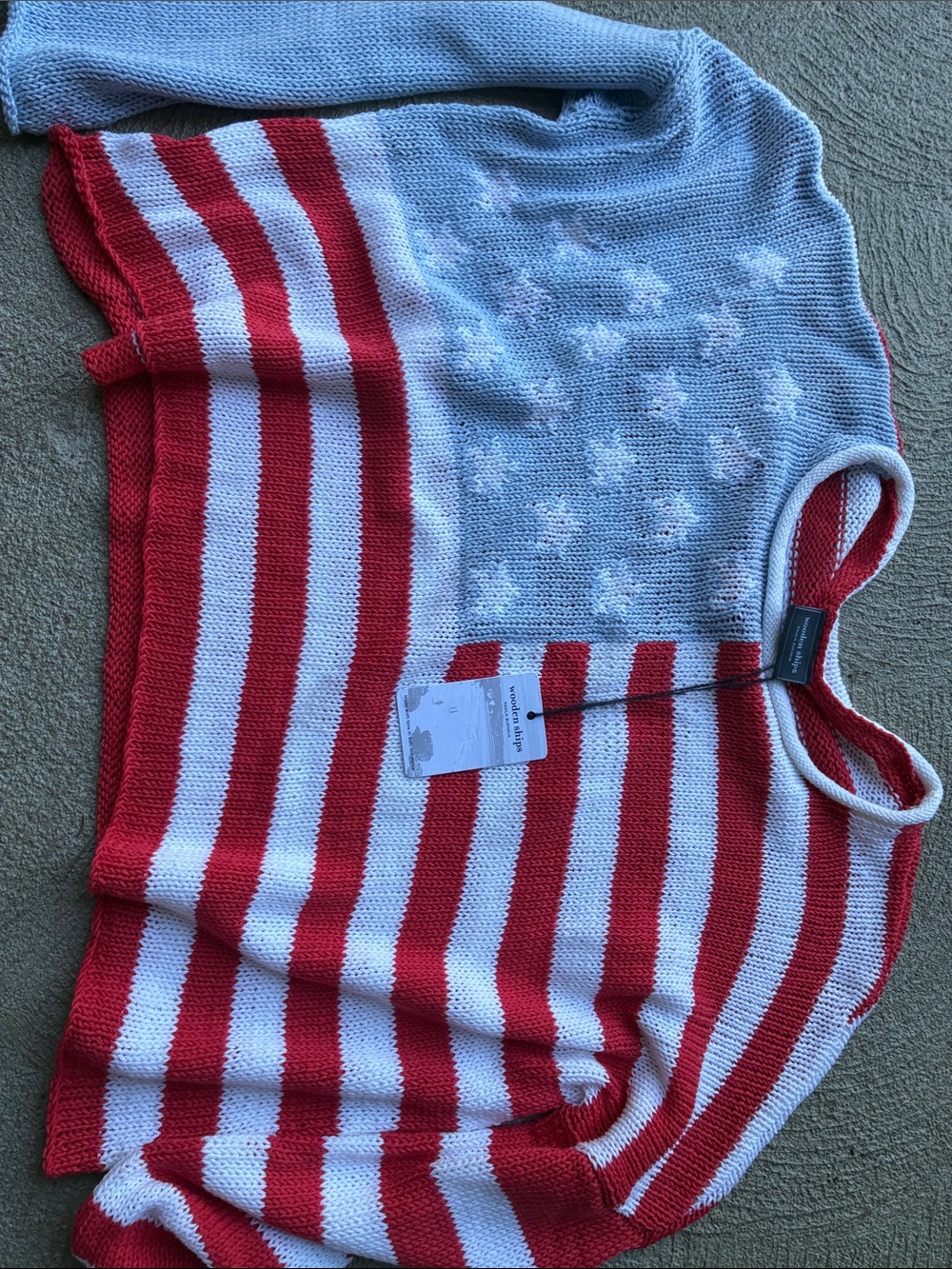 Wooden Ships Red and White Striped Crewneck Sweater